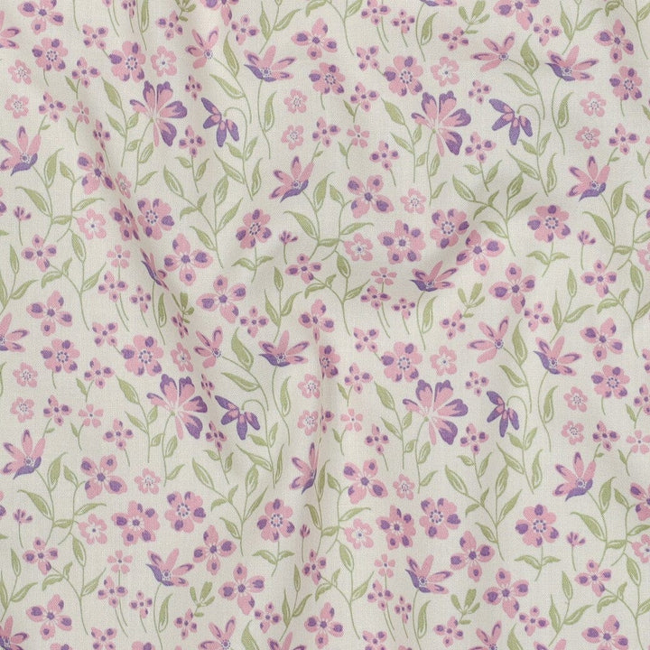 Popeline "Petite Bloom" - Blumen Lila Fadenwunsch 