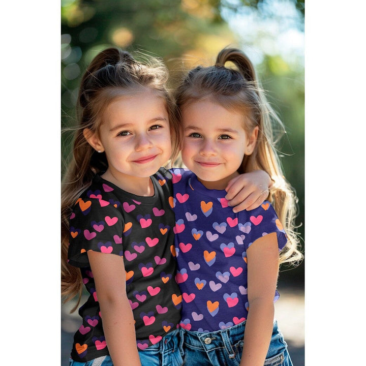 Bio Jersey Neon Herzen – Weiß / Bunt Fadenwunsch 