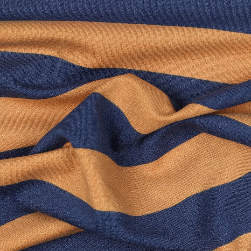 Soft Sweat Blockstreifen - Navy & Cognac Fadenwunsch 