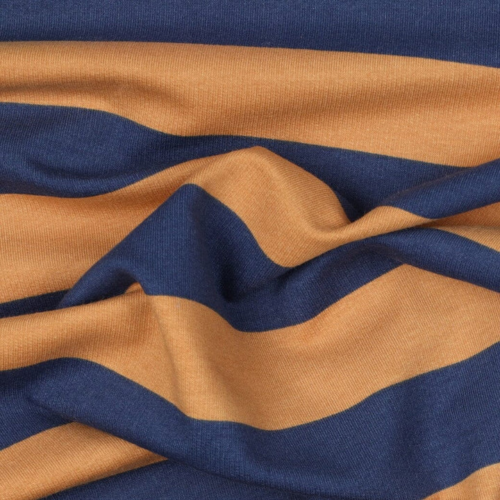 Soft Sweat Blockstreifen - Navy & Cognac Fadenwunsch 