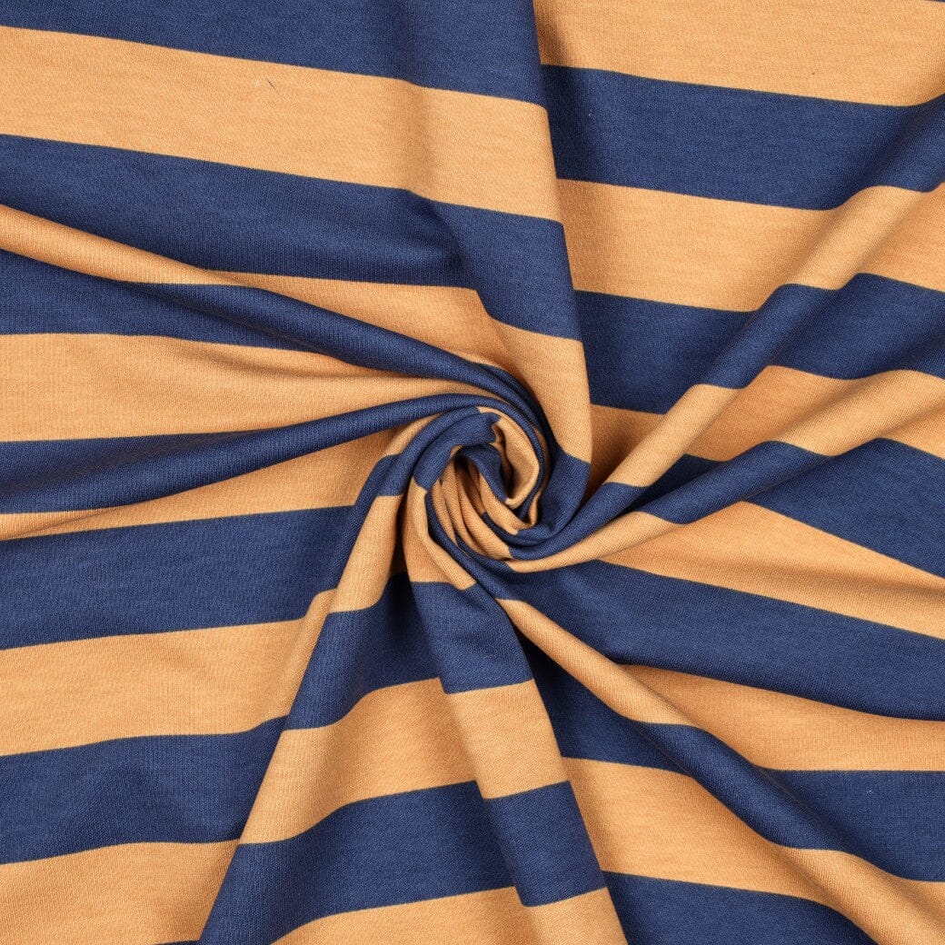 Soft Sweat Blockstreifen - Navy & Cognac Fadenwunsch 