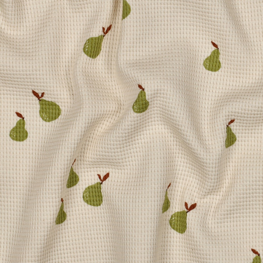 Waffeljersey Birnenglück | Natur-Grün