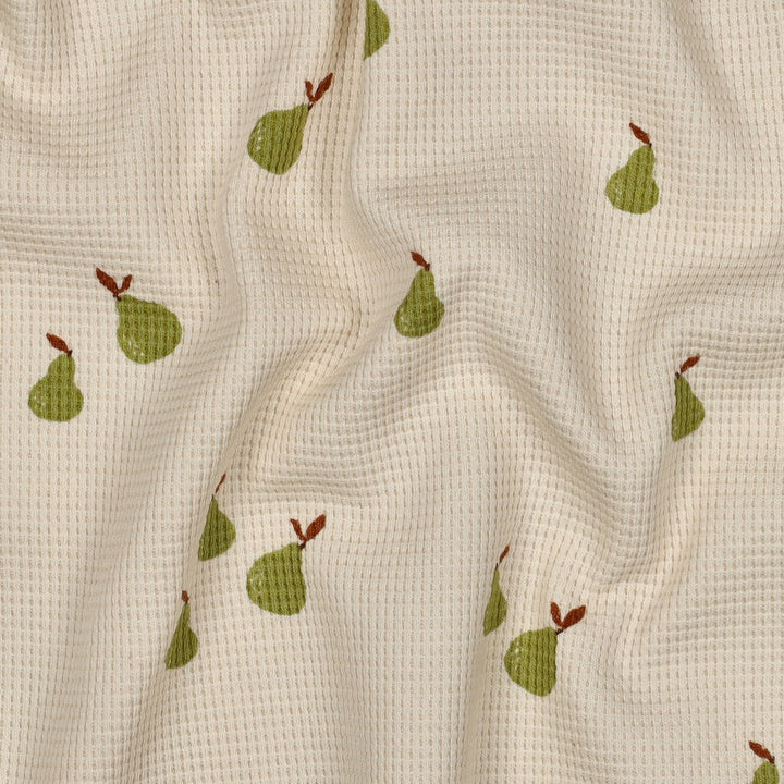 Waffeljersey Birnenglück | Natur-Grün