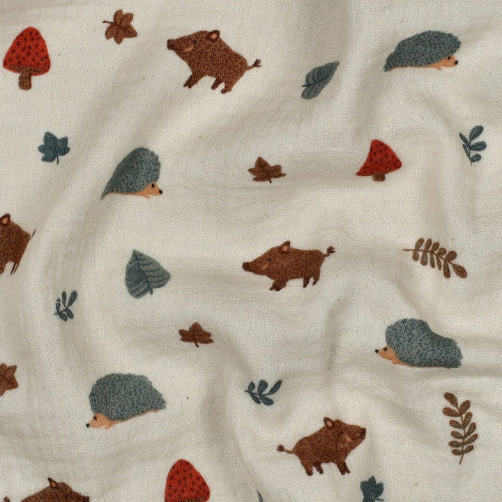 Bio Musselin Waldtiere - Natur | Naturals-Kollektion Fadenwunsch 