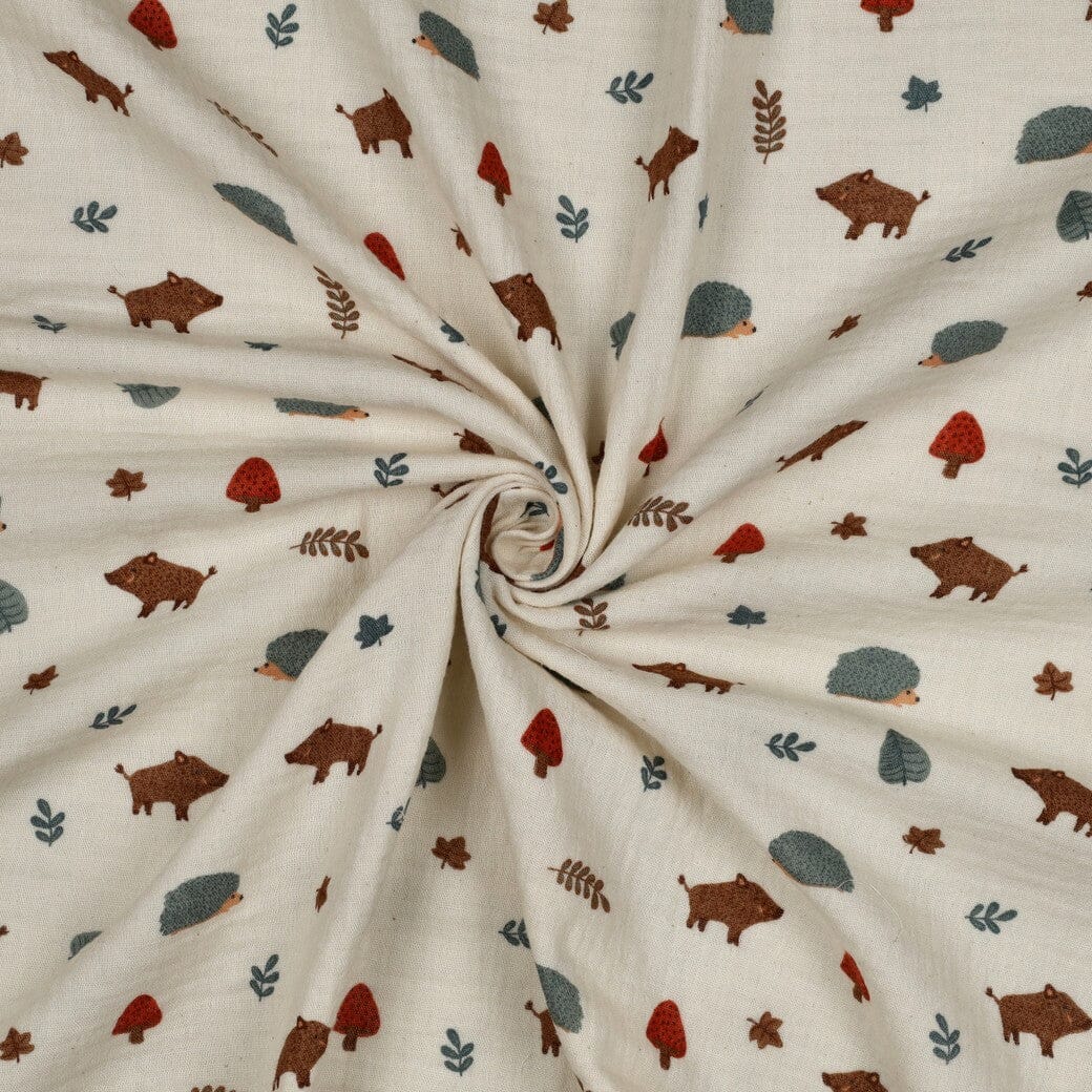 Bio Musselin Waldtiere - Natur | Naturals-Kollektion Fadenwunsch 