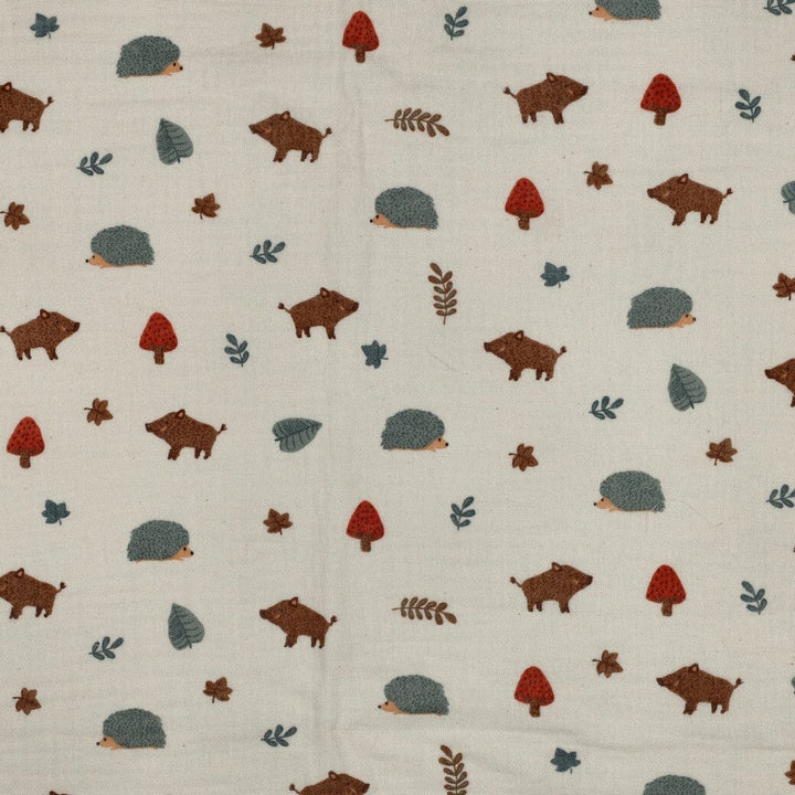 Bio Musselin Waldtiere - Natur | Naturals-Kollektion Fadenwunsch 