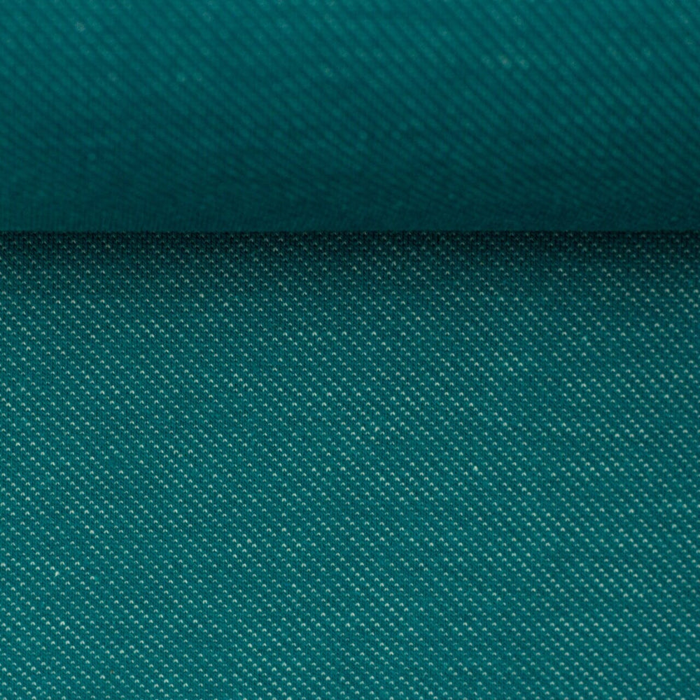 Denim Jersey Jeansoptik Petrol fadenwunsch 