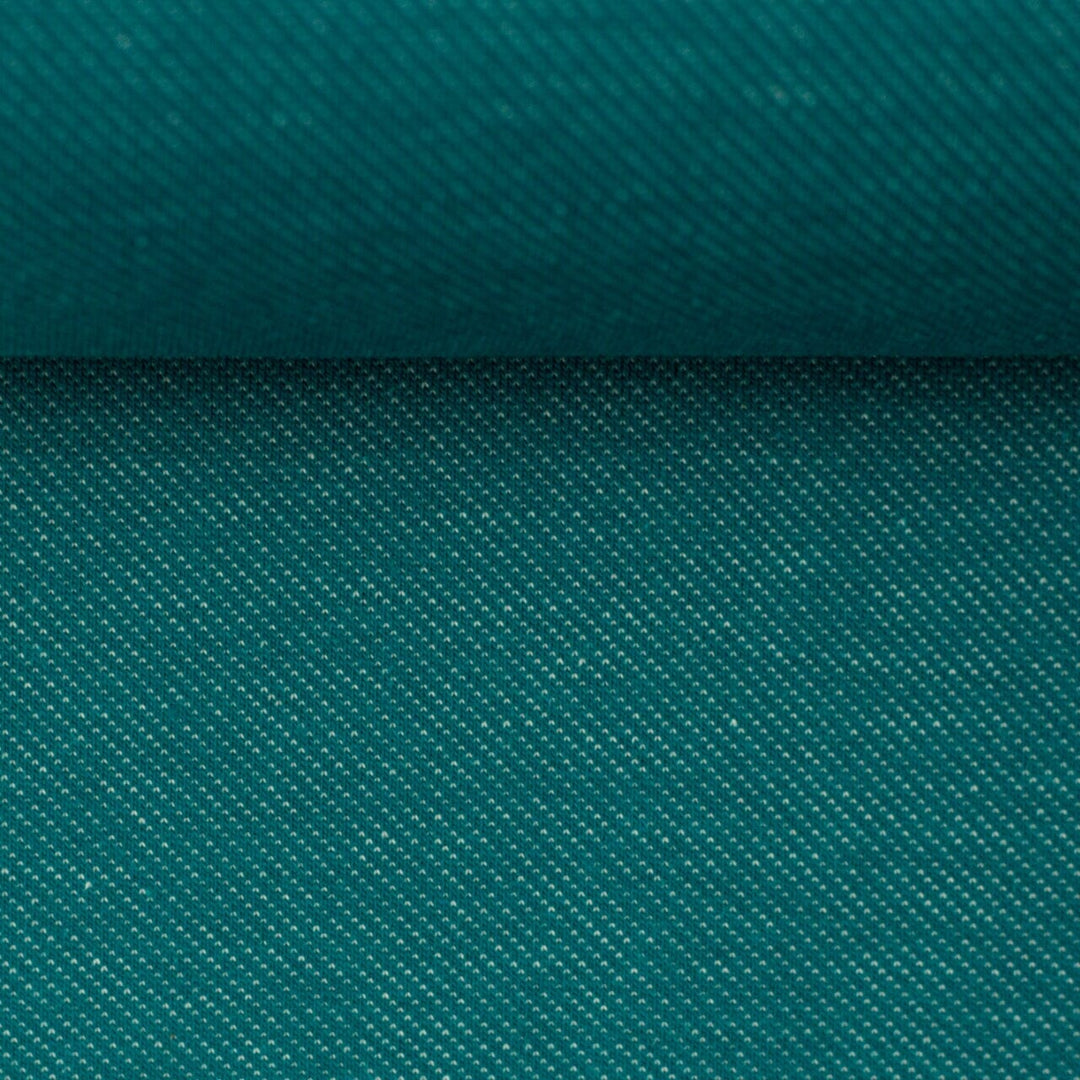Denim Jersey Jeansoptik Petrol fadenwunsch 