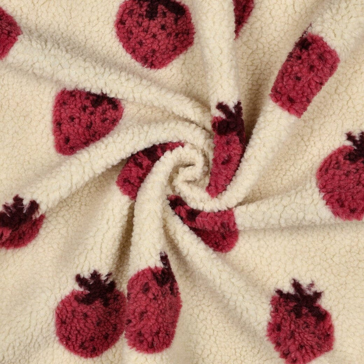 Teddy Jacquard Strawberry | Garngefärbte Erdbeeren Fadenwunsch 