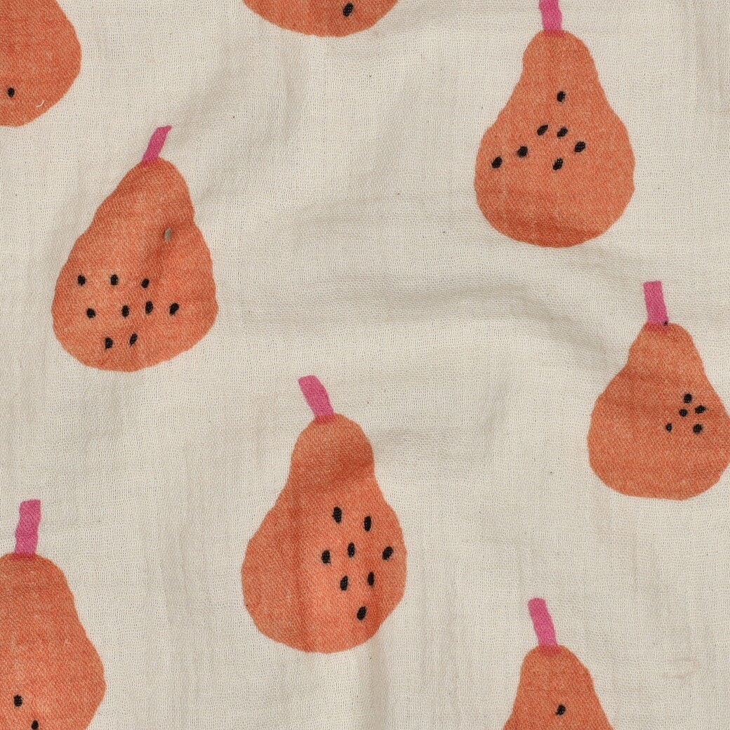 Bio Musselin Birnen - Natur / Pfirsich | Jennifer Bouron Fadenwunsch 