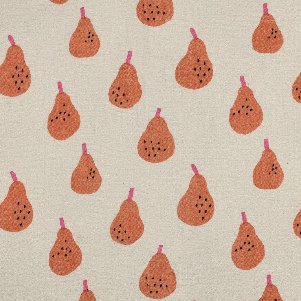 Bio Musselin Birnen - Natur / Pfirsich | Jennifer Bouron Fadenwunsch 