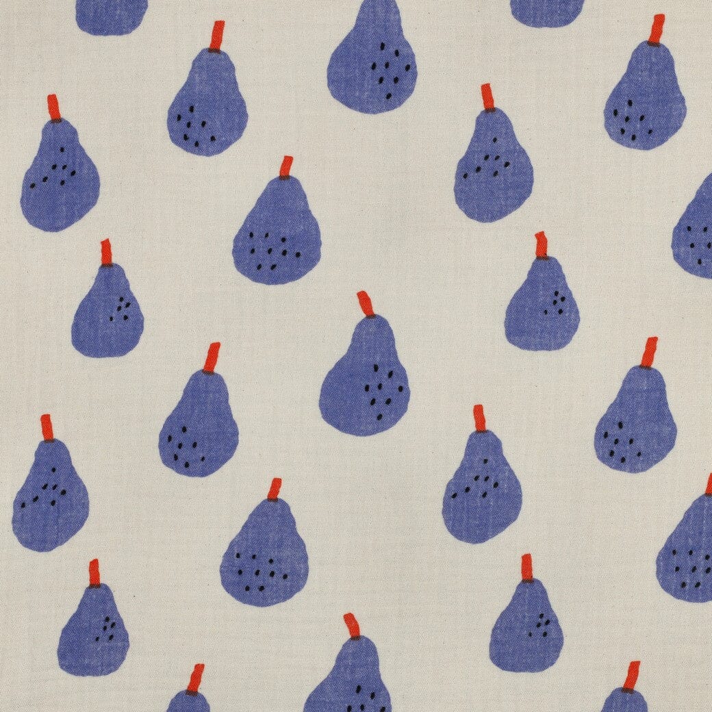 Bio Musselin Birnen - Natur / Blau | Jennifer Bouron Fadenwunsch 