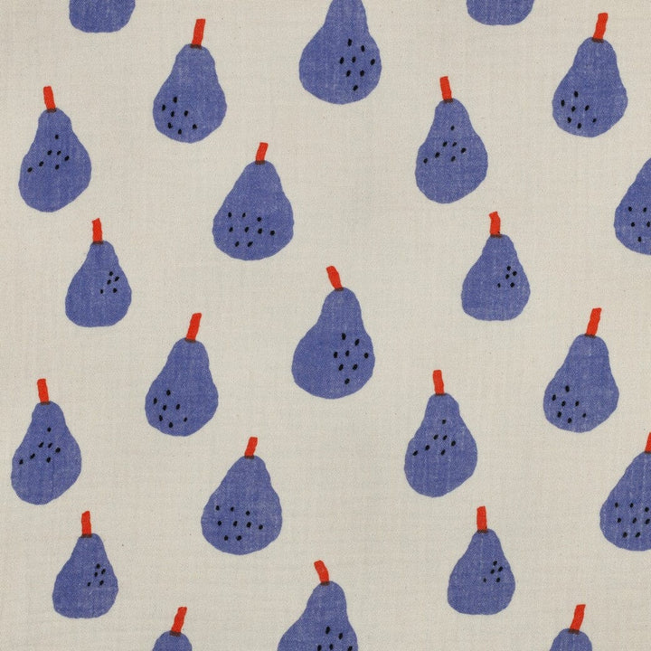 Bio Musselin Birnen - Natur / Blau | Jennifer Bouron Fadenwunsch 