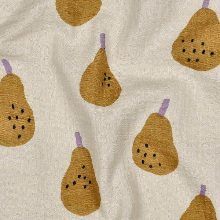 Bio Musselin Birnen - Natur / Ocker | Jennifer Bouron Fadenwunsch 
