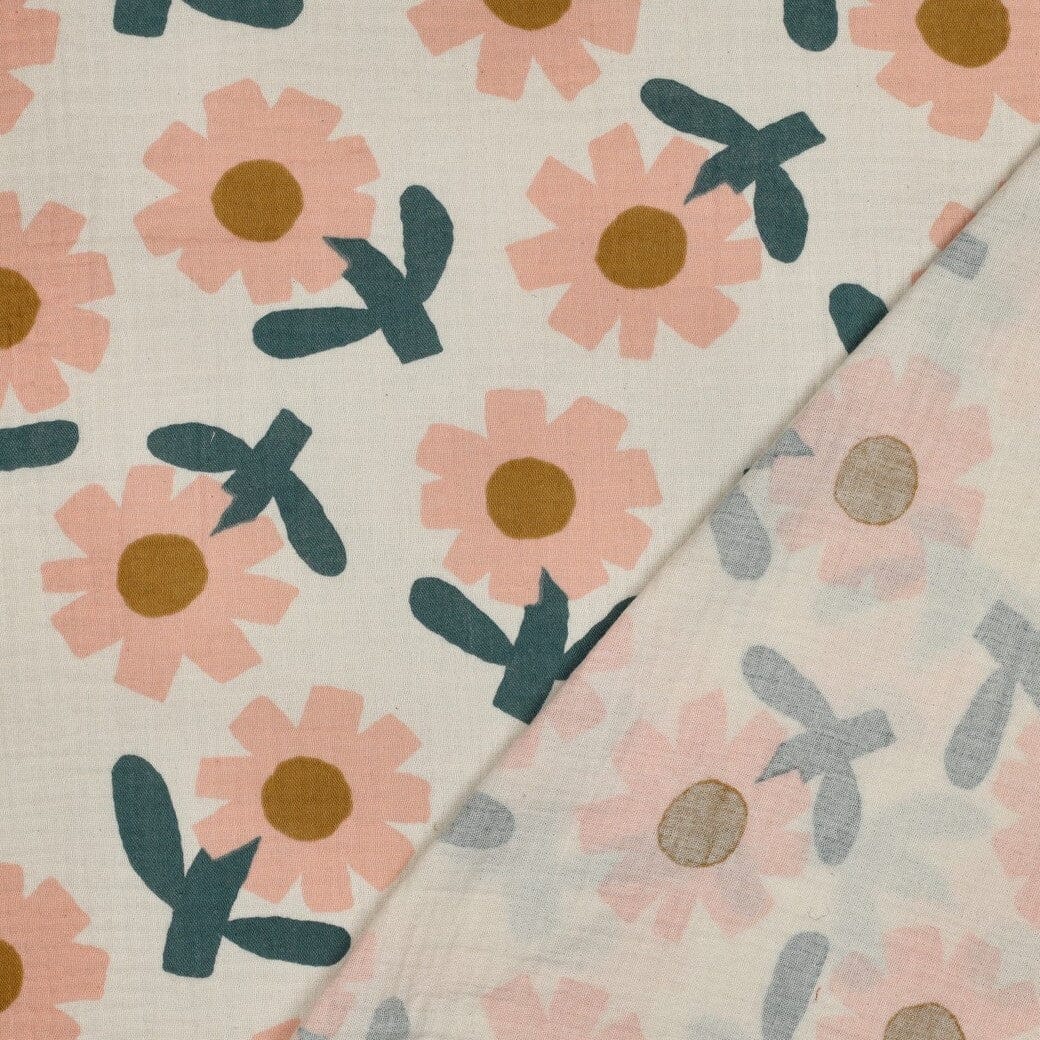 Bio Musselin Blumen - Natur / Pfirsich | Jennifer Bouron Fadenwunsch 