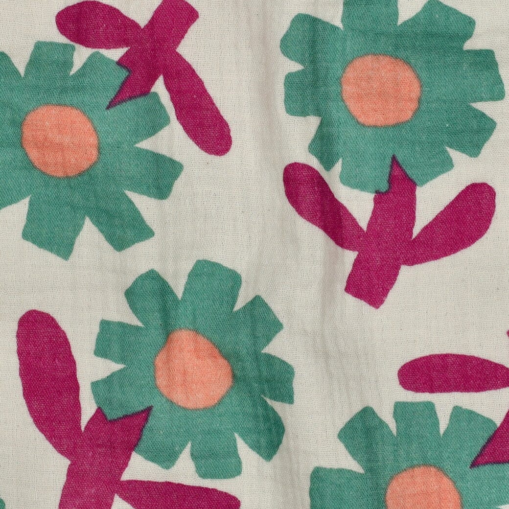 Bio Musselin Blumen - Natur / Grün | Jennifer Bouron Fadenwunsch 