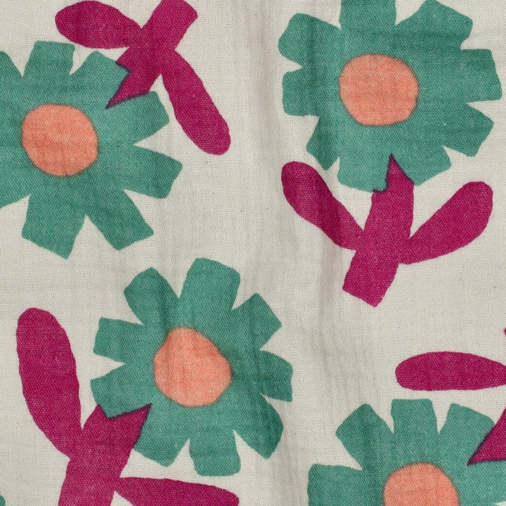 Bio Musselin Blumen - Natur / Grün | Jennifer Bouron Fadenwunsch 