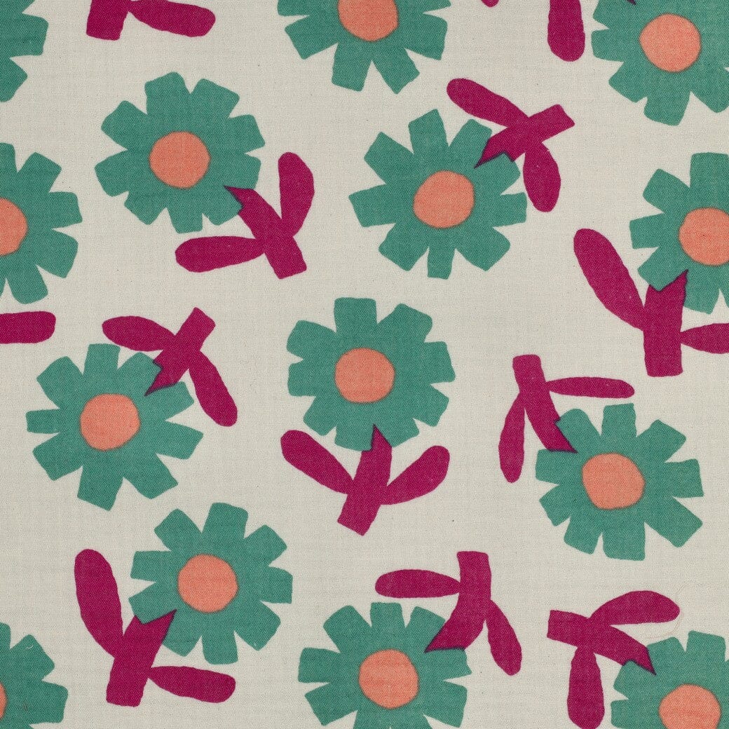 Bio Musselin Blumen - Natur / Grün | Jennifer Bouron Fadenwunsch 