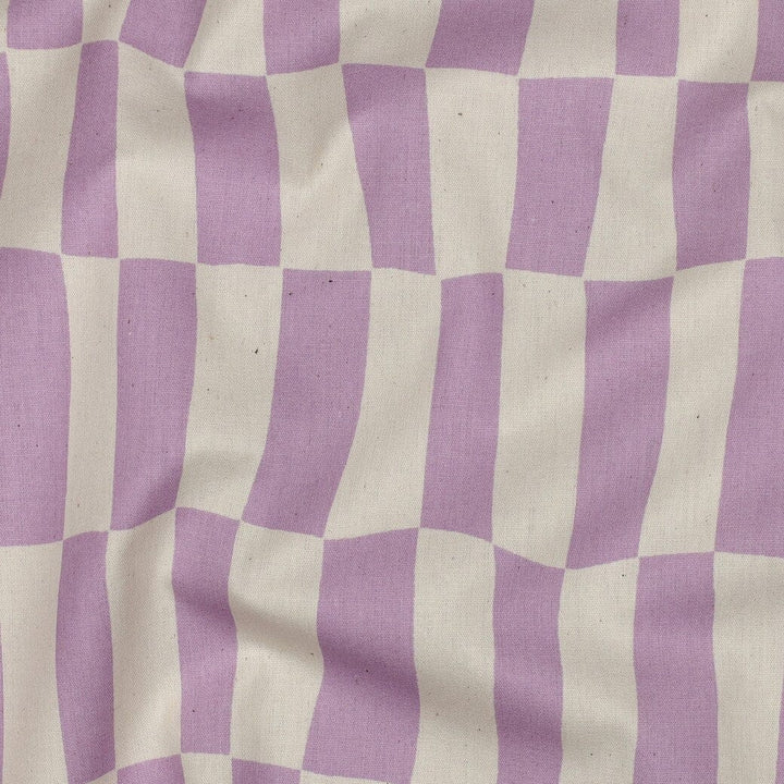 Bio Popeline Karos - Natur / Flieder | Jennifer Bouron Fadenwunsch 