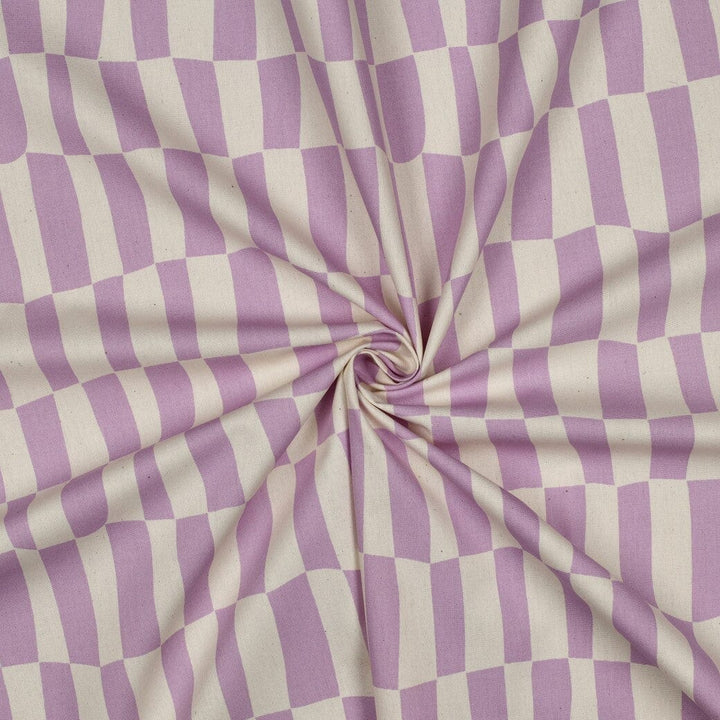 Bio Popeline Karos - Natur / Flieder | Jennifer Bouron Fadenwunsch 