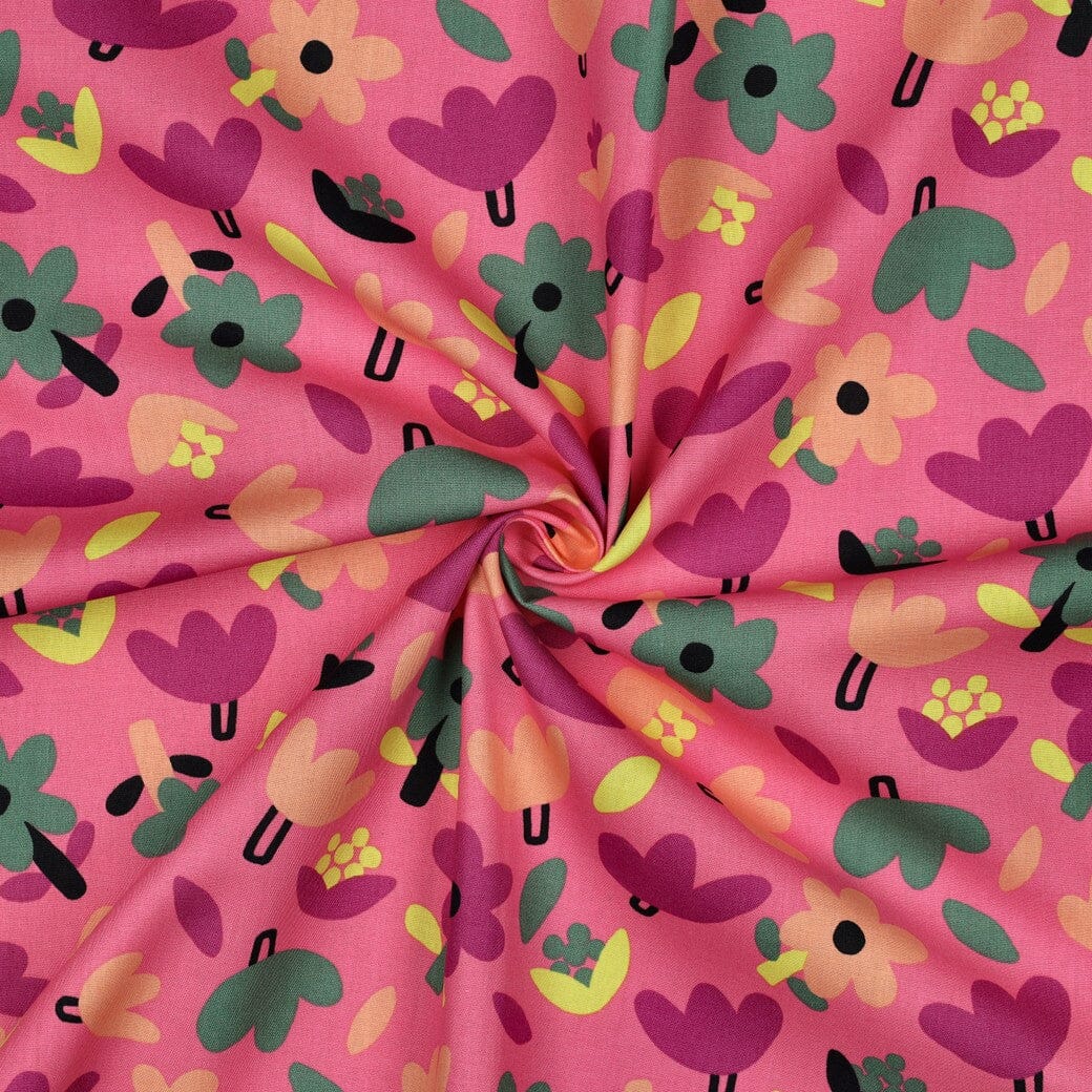 Bio Popeline Blumen - Rosa | Jennifer Bouron Fadenwunsch 