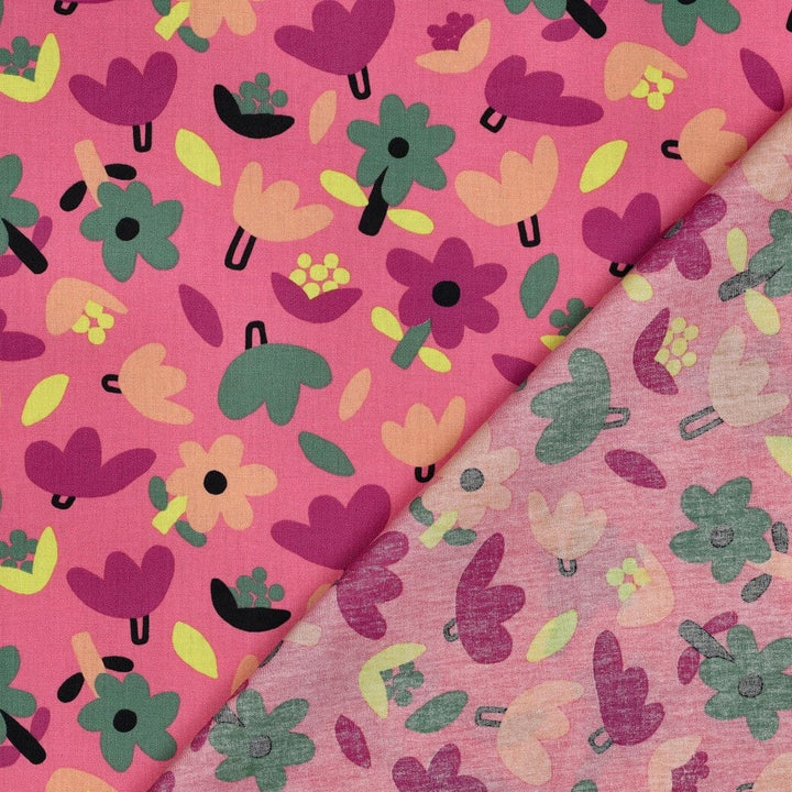 Bio Popeline Blumen - Rosa | Jennifer Bouron Fadenwunsch 