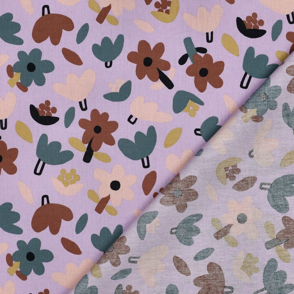 Bio Popeline Blumen - Flieder | Jennifer Bouron Fadenwunsch 
