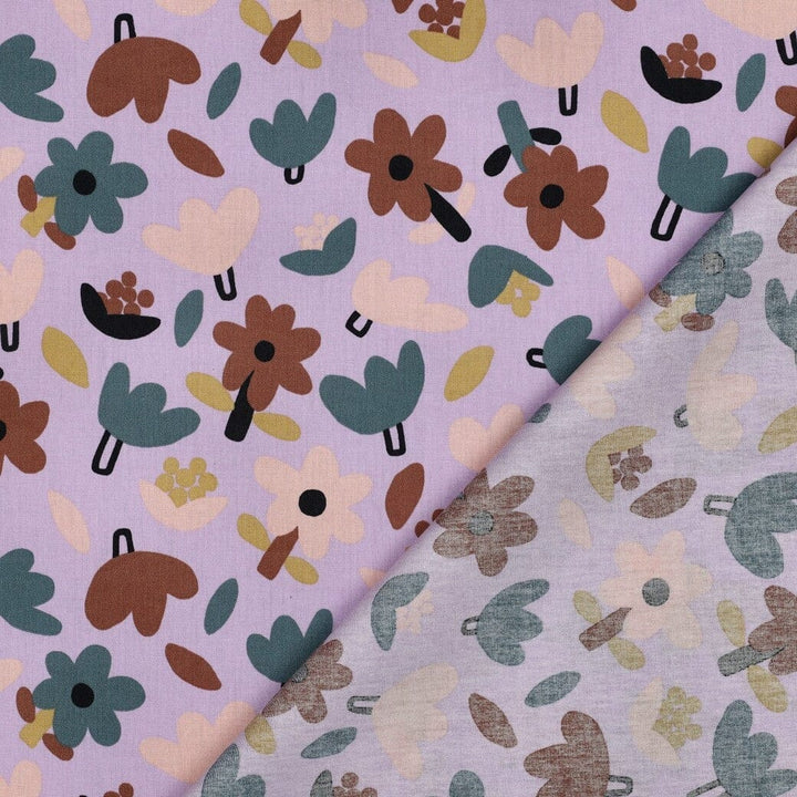 Bio Popeline Blumen - Flieder | Jennifer Bouron Fadenwunsch 