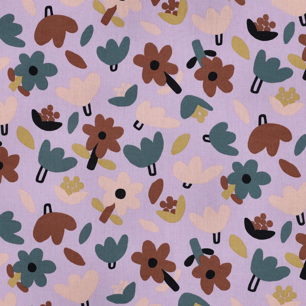 Bio Popeline Blumen - Flieder | Jennifer Bouron Fadenwunsch 
