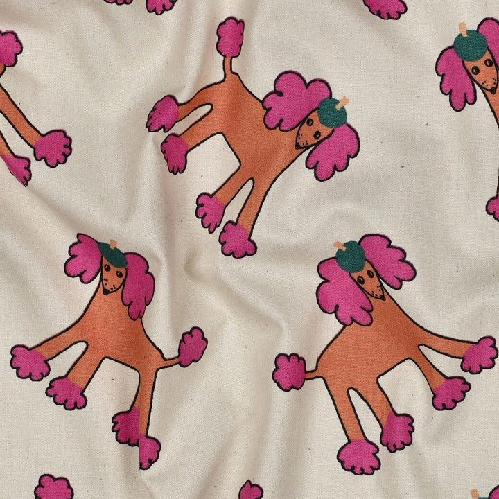 Bio Popeline Hunde - Natur / Rosa | Jennifer Bouron Fadenwunsch 