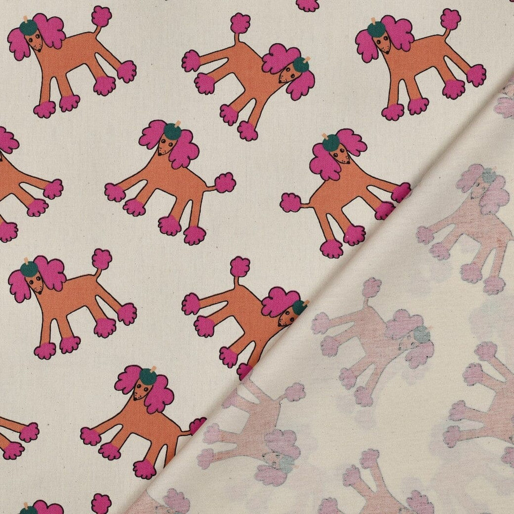 Bio Popeline Hunde - Natur / Rosa | Jennifer Bouron Fadenwunsch 