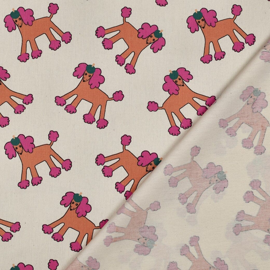 Bio Popeline Hunde - Natur / Rosa | Jennifer Bouron Fadenwunsch 