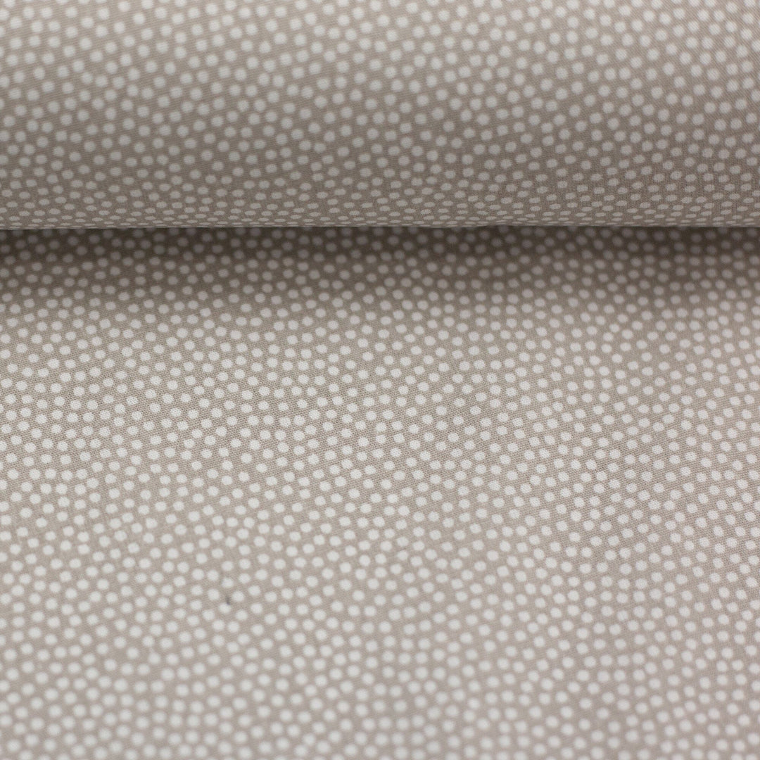 Baumwolle Webware Dotty weiß/camel - 671 Fadenwunsch 