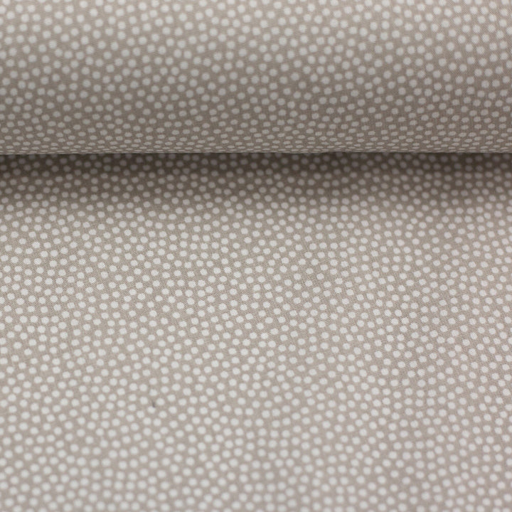 Baumwolle Webware Dotty weiß/camel - 671 Fadenwunsch 