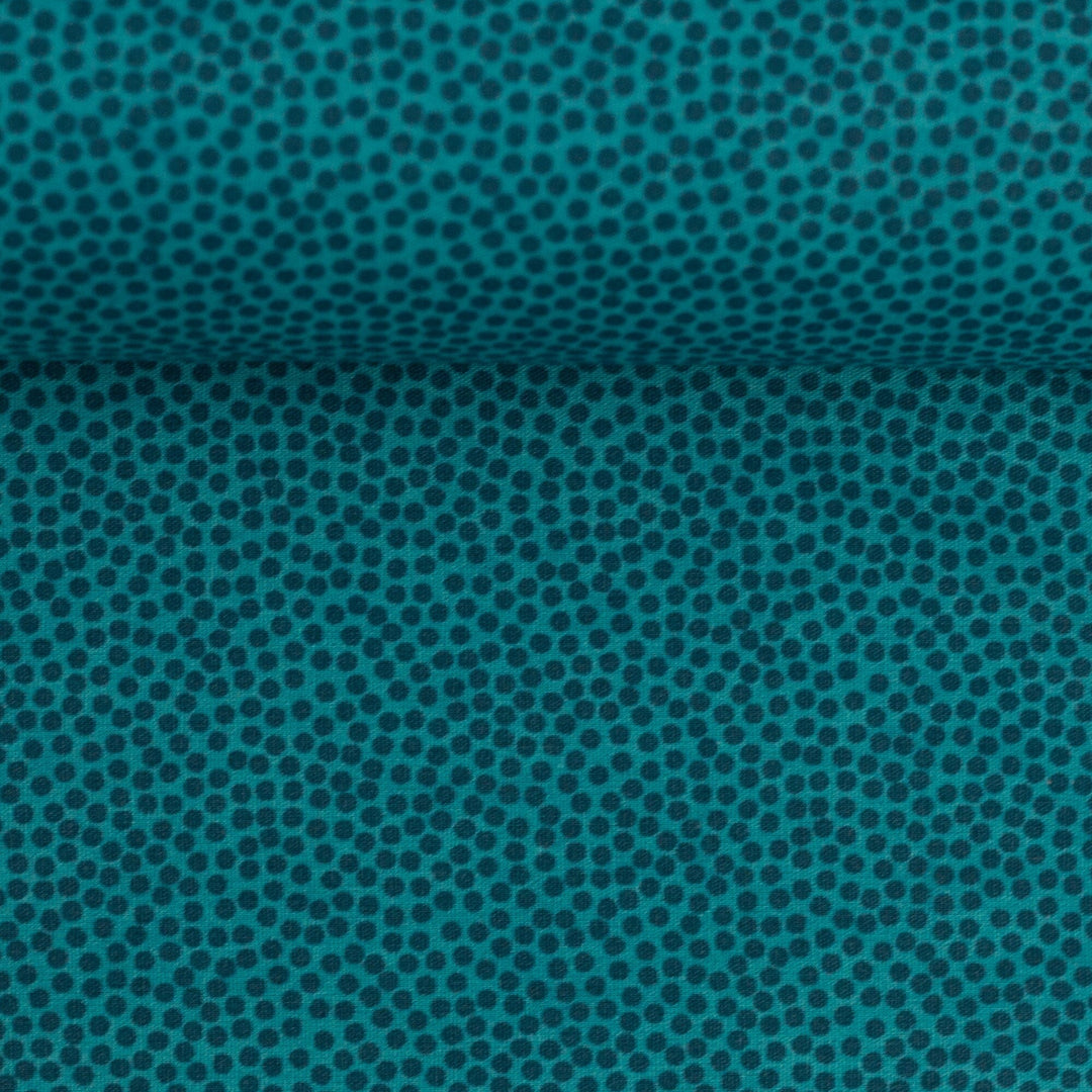 Baumwolle Webware Dotty petrol - 747 Fadenwunsch 