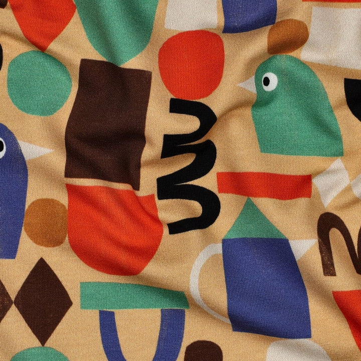 Bio French Terry Grafische Formen - Sand | Jennifer Bouron Fadenwunsch 