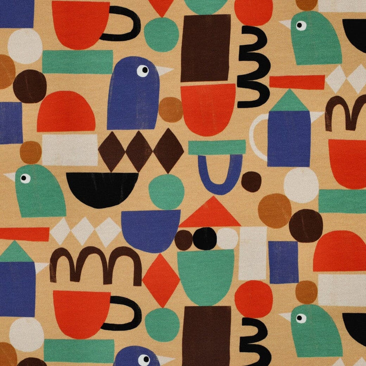 Bio French Terry Grafische Formen - Sand | Jennifer Bouron Fadenwunsch 