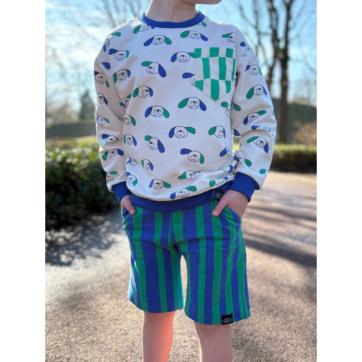 Bio French Terry Streifen - Blau / Grün | Jennifer Bouron Fadenwunsch 