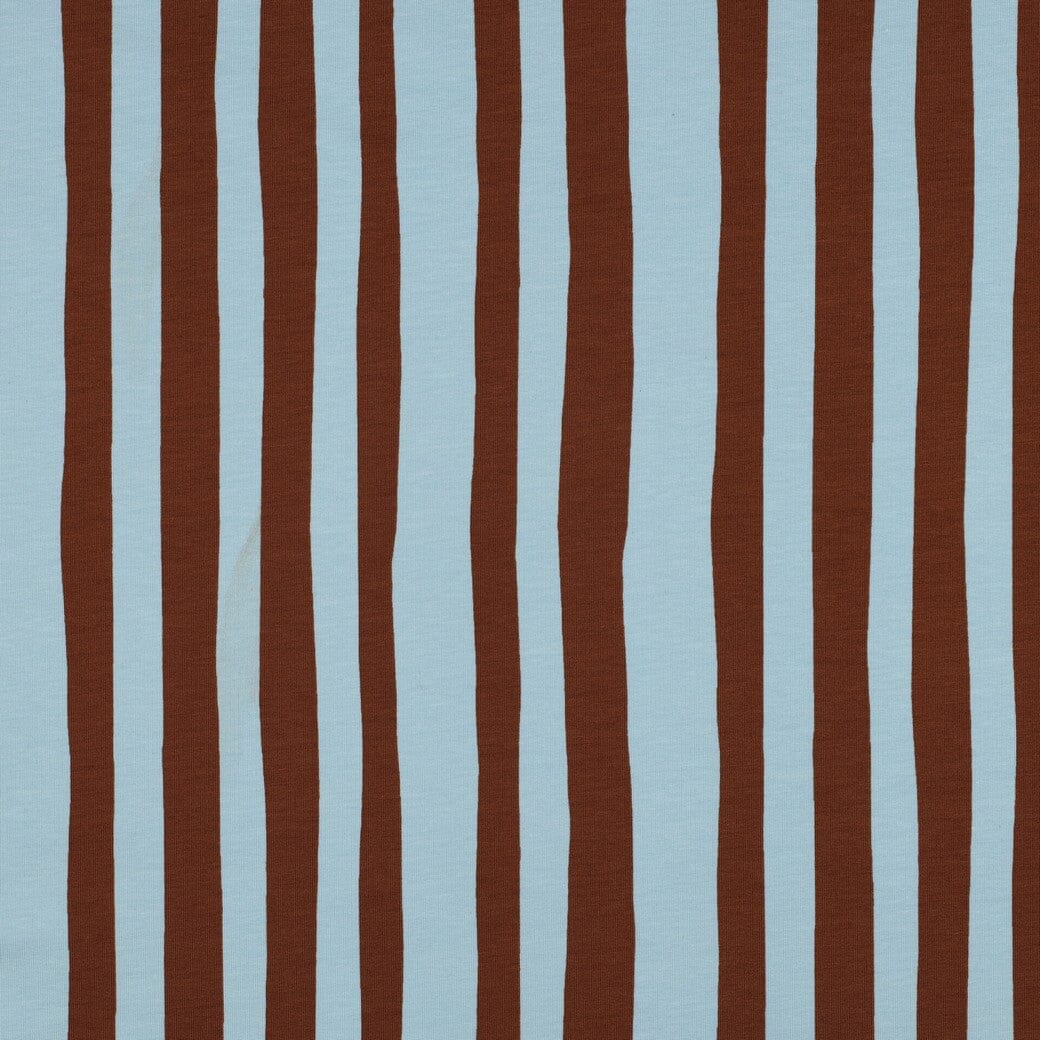 Bio French Terry Streifen - Hellblau / Braun | Jennifer Bouron Fadenwunsch 