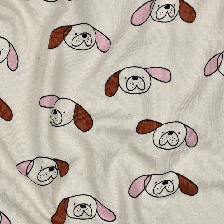 Bio French Terry Hunde - Natur / Rosa | Jennifer Bouron Fadenwunsch 