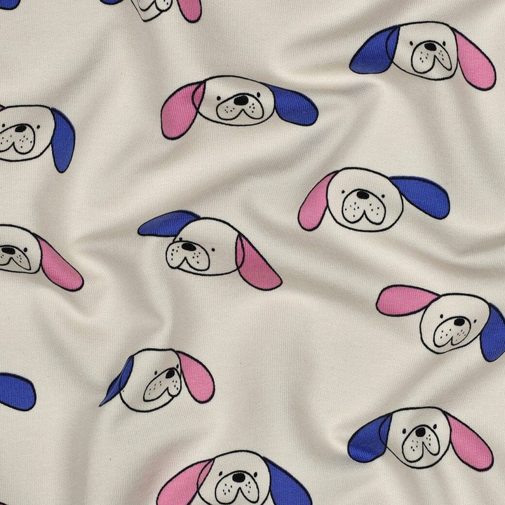 Bio French Terry Hunde - Natur / Blau | Jennifer Bouron Fadenwunsch 