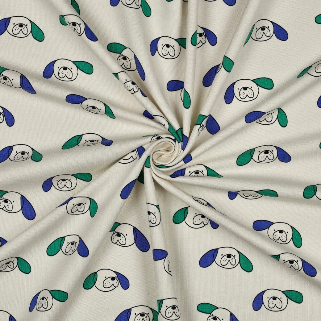 Bio French Terry Hunde - Natur / Grün | Jennifer Bouron Fadenwunsch 