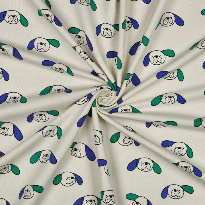 Bio French Terry Hunde - Natur / Grün | Jennifer Bouron Fadenwunsch 