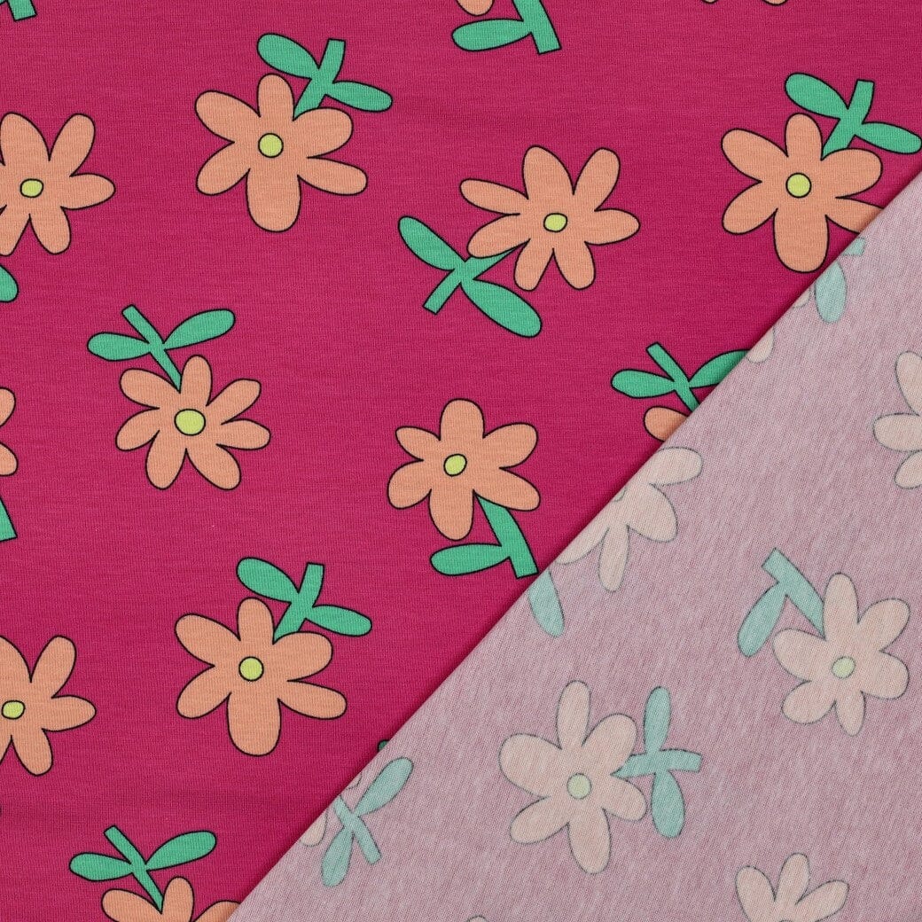 Bio Jersey Blumen - Fuchsia | Jennifer Bouron Fadenwunsch 