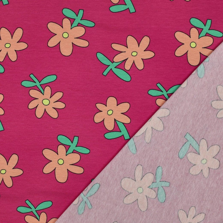 Bio Jersey Blumen - Fuchsia | Jennifer Bouron Fadenwunsch 
