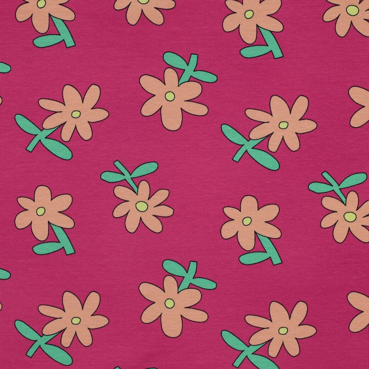 Bio Jersey Blumen - Fuchsia | Jennifer Bouron Fadenwunsch 