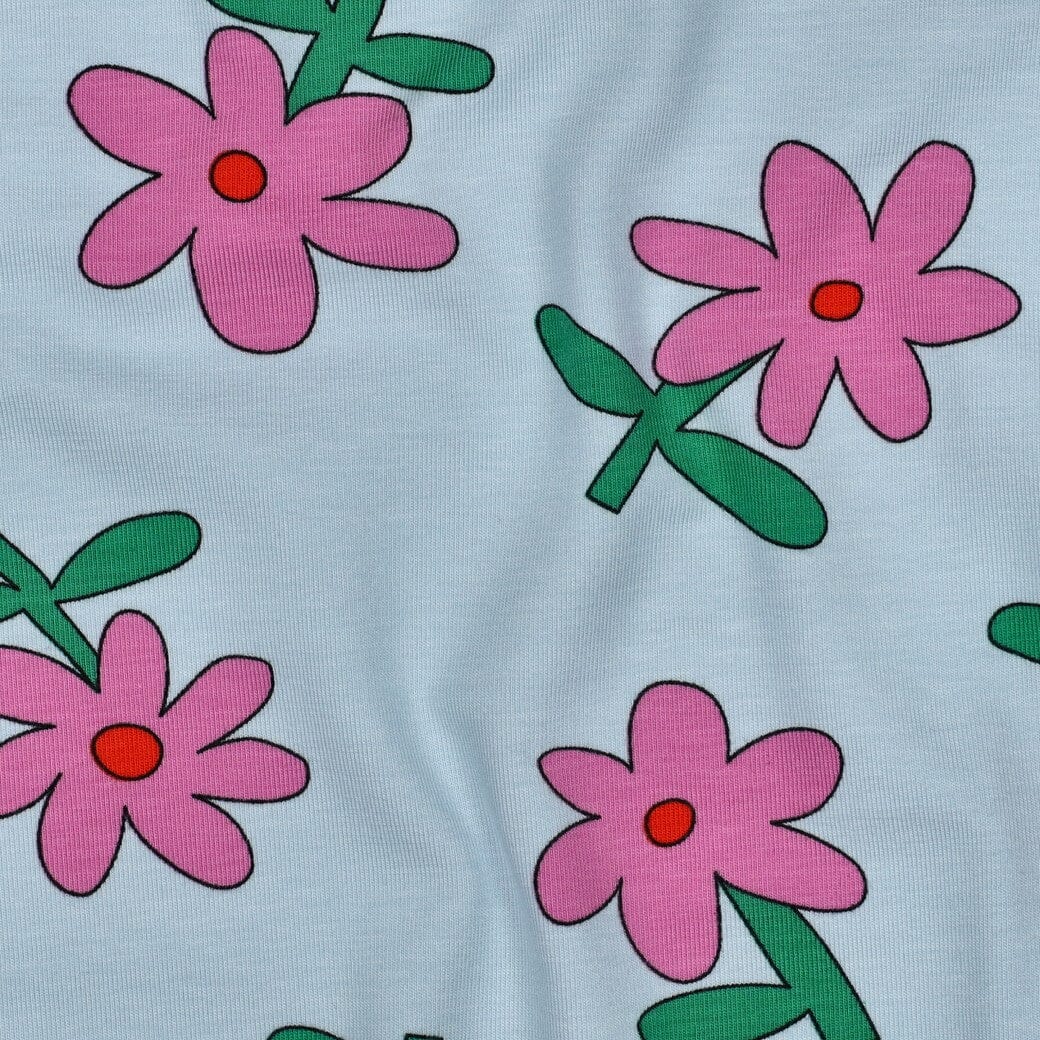 Bio Jersey Blumen - Hellblau | Jennifer Bouron Fadenwunsch 