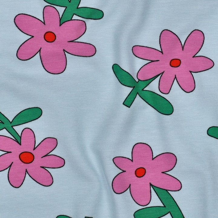 Bio Jersey Blumen - Hellblau | Jennifer Bouron Fadenwunsch 