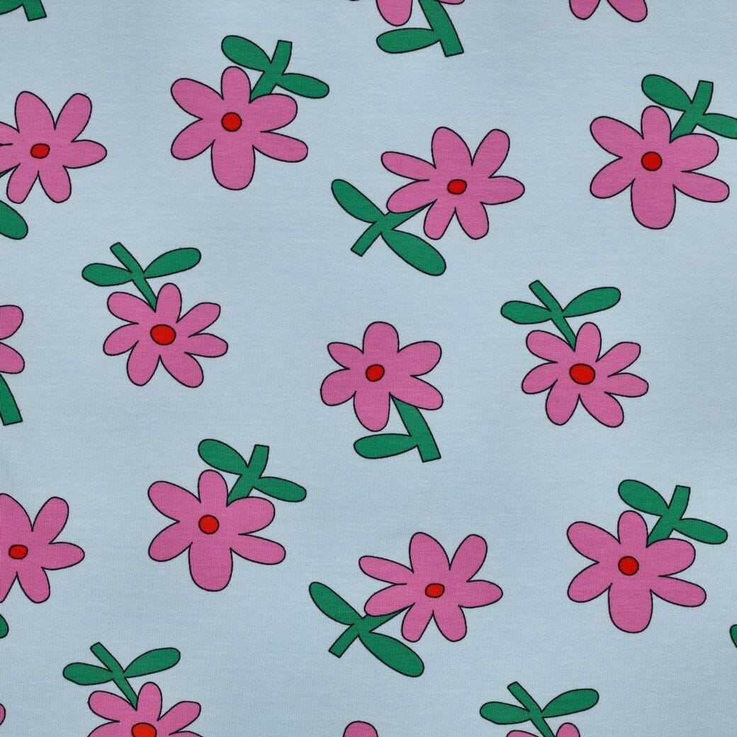 Bio Jersey Blumen - Hellblau | Jennifer Bouron Fadenwunsch 