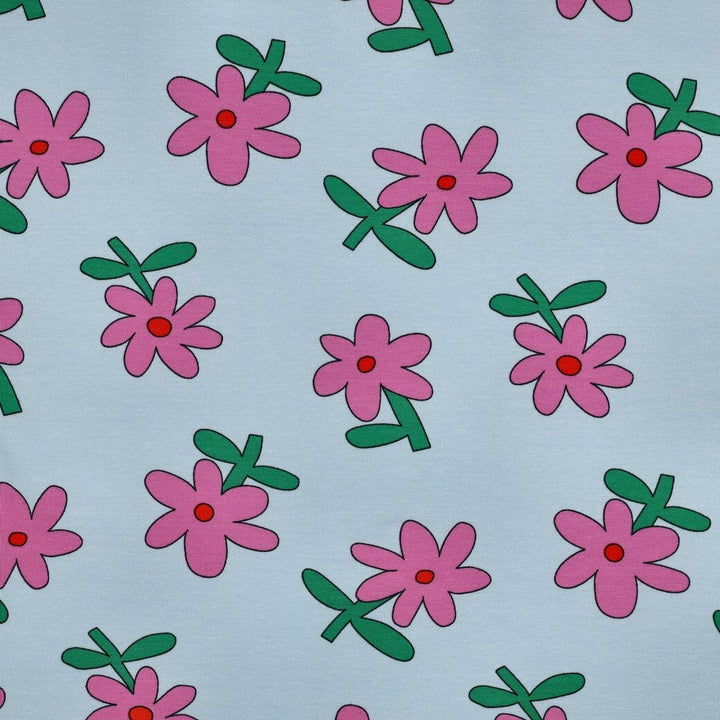 Bio Jersey Blumen - Hellblau | Jennifer Bouron Fadenwunsch 